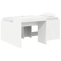 vidaXL Hochbett mit Schreibtisch für Kinder 80 x 160 cm Holzwerkstoff weiß