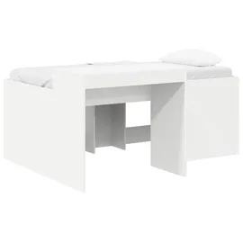 vidaXL Hochbett mit Schreibtisch für Kinder 80 x 160 cm Holzwerkstoff weiß