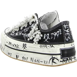 nan-ku Damen Plateau-Sneaker Schwarz 40
