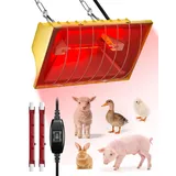 GlowUp Rotlichtlampe Wärmelampe für Küken 275W, Enthält 2x 250W Infrarot Heizlampen, Geflügel-Wärmelampe Hühnerstall für Hühnchenbrüter, Welpen, Enten, Schweine, Lämmer (Goldene)