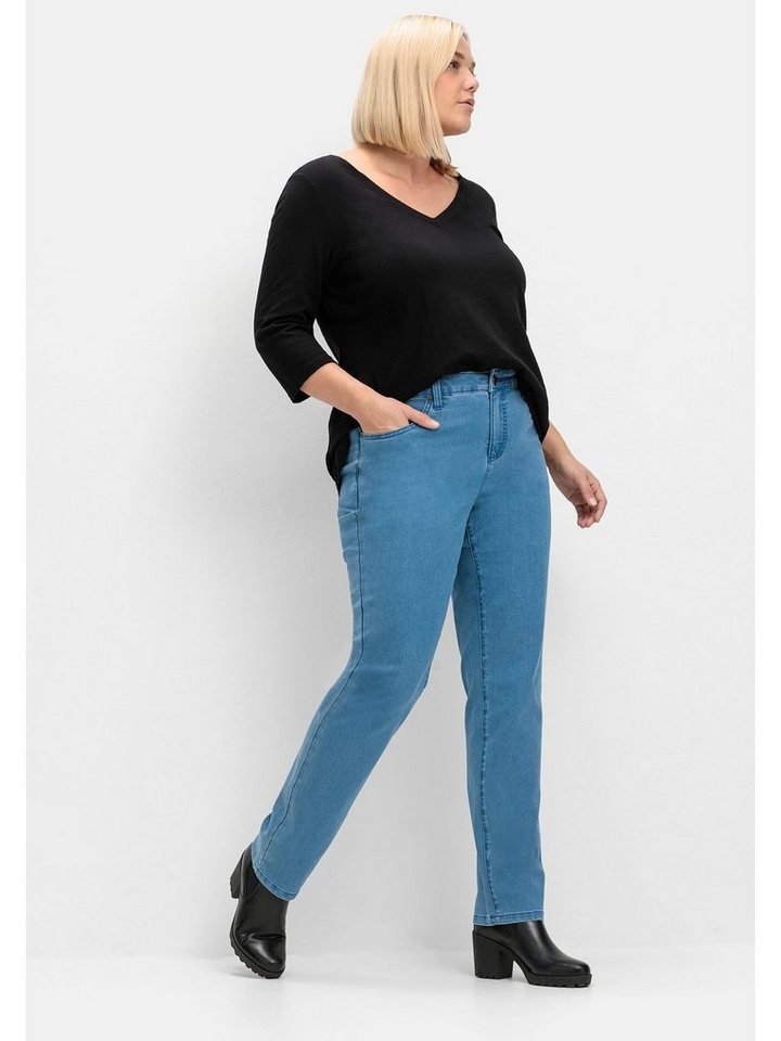 Sheego Stretch-Jeans Große Größen im 5-Pocket-Stil blau 46