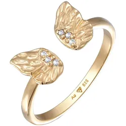 Elli Ring Schmetterling Flügel Zirkonia 925 Silber vergoldet 54 Damen 