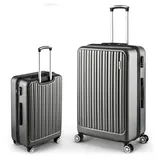 Easy Move ABS Hartschalenkoffer [ERGONOMISCH & SICHER] - Großer Trolley Koffer mit 360° Rädern, Zahlen Schloss - reisekoffer groß, hartschalenkoffer, Luggage (Dark Gray, 74cm) *