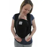 M.M.C. Babytragetuch mit Vordertasche inkl. Baby Wrap Carrier Tasche und Anleitung - langes elastisches Tragetuch für Früh- und Neugeborene Kleinkinder (Grau)