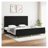 vidaXL Bettgestell mit Kopfteil 200 x 200 cm schwarz