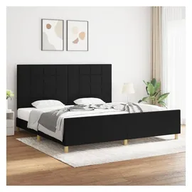 vidaXL Bettgestell mit Kopfteil 200 x 200 cm schwarz