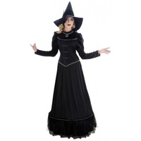 CHAKS Hexen-Kostüm Damenkostüm 'Orelie' - Langes Kleid und Hexenhut schwarz S