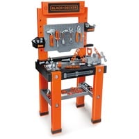 Black & Decker Smoby - Black+Decker Werkbank (56x34x103 cm) - Spielzeug-Werkzeugbank für Kinder ab 3 Jahre mit Werkzeug, Nagelbrett und Zubehör