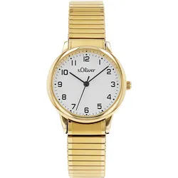Quarzuhr S.OLIVER, gold (goldfarben), Armbanduhren, Damen, Armbanduhr, Damenuhr, Edelstahlarmband, Zugband