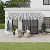 IKAYAA Alu Gelenkarmmarkise 500 x 300 cm Markise Gelenkmarkise Terrassenmarkise Klemmmarkise Sonnenmarkise Balkonmarkise wasserabweisend Polyester, Anthrazit und Weiß