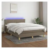 vidaXL Boxspringbett 140 x 200 cm Taupe