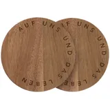 r√§der design Räder Untersetzer 2er Set "Auf uns und das Leben"