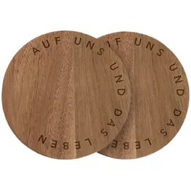 r√§der design Räder Untersetzer 2er Set "Auf uns und das Leben"