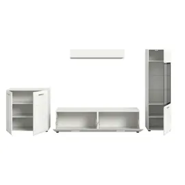Möbel Kraft Wohnkombination ¦ weiß ¦ Maße (cm): B: 305 H: 160