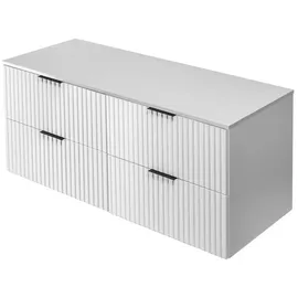 Rodan Waschbeckenunterschrank 4 Schubladen 120 x 57 x 46 cm Weiß matt