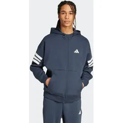 Kapuzensweatshirt ADIDAS SPORTSWEAR "M FI 3S FZ", Herren, Gr. L, blau (aurora ink), Obermaterial: 67% Polyester, 33% Baumwolle, sportlich, Sweatshirts