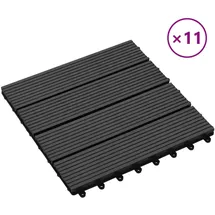 vidaXL Terrassenfliese 30 x 30 cm schwarz
