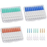 MIVAIUN 120 Stück Interdentalbürsten,Adaptive Interdentalbürste,Dental Zahnseide,Dual-Use Zahnseide Stick Zwischenräume Zahnzwischenraumbürsten,3 Schachteln - 40 Stück/Schachtel(Blau+Grün+Orange)