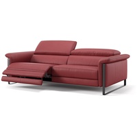 Sofanella 3-Sitzer Sofanella Dreisitzer Palma Echtleder Couch Relaxsofa in Rot rot