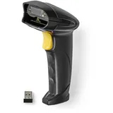 Nedis Barcodescanner Laser Wireless 1D Linear Batteriebetrieben | Stromversorgung über USB (1D-Barcodes), Barcode-Scanner, Schwarz