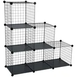 Estexo Stufenregal Regalsystem 6 Fächer Schwarz