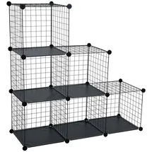 Estexo Stufenregal Regalsystem 6 Fächer Schwarz