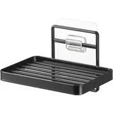 Yamazaki 4541 Tower Klebehaken-Seifenablage, schwarz, Stahl, minimalistisch, 12 x 8.5 x 7.8 cm