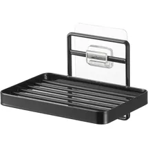 Yamazaki 4541 Tower Klebehaken-Seifenablage, schwarz, Stahl, minimalistisch, 12 x 8.5 x 7.8 cm