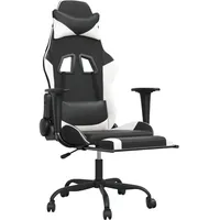 vidaXL Gaming-Stuhl Schwarz und Weiß für PC