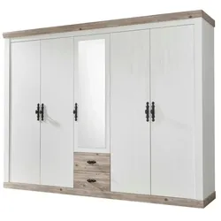 Kleiderschrank  Roble , weiß , Maße (cm): B: 265 H: 201