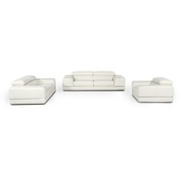 JVmoebel Sofa Ledersofa Couch Wohnlandschaft 3+1+1 Neu Garnitur Sofa Sofagarnitur, Made in Europe weiß