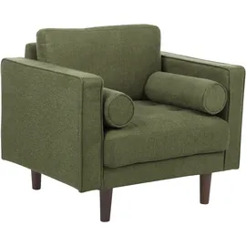 Beliani Sessel Nurmo Stoff 72 x 71 x 70 cm Dunkelgrün mit Kissen