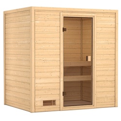 Karibu Woodfeeling Sauna Sonja -Ohne Dachkranz inkl. 8-teiligem gratis Zubehörpaket (Gesamtwert 191,92€)