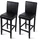 Woltu Barhocker Bistrostuhl Holz Kunstleder Bistrohocker Mit Lehne, 2er Set, Massivholz, Antirutschgummi, Kunstleder, Dick Gepolsterte Sitzfläche, Schwarz - Woltu