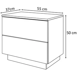 lookway Nachtschrank LINA 55 x 0 x 0 cm Beige