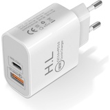 Avizar USB / USB-C 18W Power Delivery Ladegerät Quick Charge 3.0 – Weiß