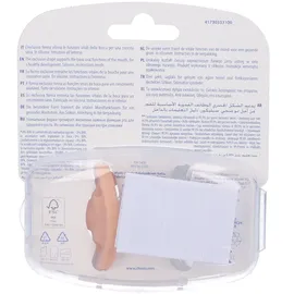 Chicco PhysioForma Luxe Silikon Schnuller, 6-16M, Grau-Orange, 2 Stück, weich und sanft, unterstützt die physiologische Atmung und fördert die richtige Entwicklung des Mundes, Kinder