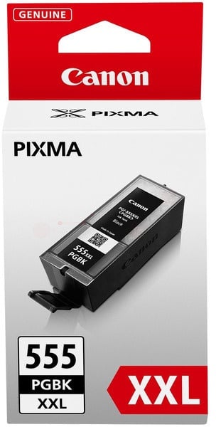 Canon PGI-555 PGBK XXL Druckertinte — Pigment Schwarz hohe Reichweite 37 ml für PIXMA Tintenstrahldrucker ORIGINAL, PGI-555XXL