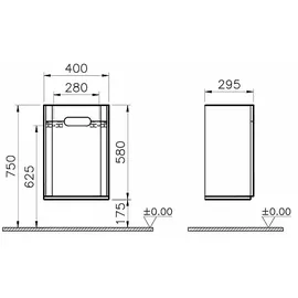 Vitra Sento Halbhochschrank 40 x 58 x 29,5 cm Anthrazit Matt