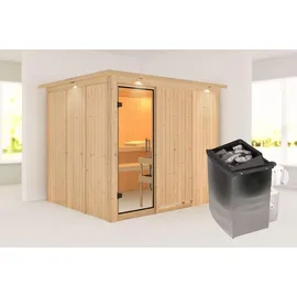 Karibu Gobin inkl. 9 kW Ofen + int. Steuerung + Dachkranz