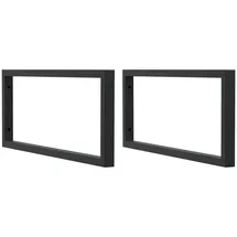 vidaXL Waschtisch-Halterungen 2 Stk. Schwarz Rechteckig Stahl Halterung, (1-tlg) schwarz 60 cm x 3 cm