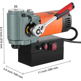 Vevor Magnetbohrmaschine, Kernbohrmaschine 1300 W, flache tragbare Magnetbohrmaschine mit Kühlvorrichtung und Überlastschutz, Magnetpresse für Geräteinstallation, Industrie, Metallbearbeitung, Orange