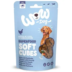 WOW Superfood Soft Cubes 150 Gramm Hundesnack Huhn mit Pastinake