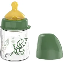 Nip – Weithalsflasche | Babyflasche mit Ventil für optimalen Lufteinstrom und zwei Naturkautschuk-Trinksauger. Stillfreundliche Babyflasche aus bruchfestem Glas | Gr. S, 120ml, Grün