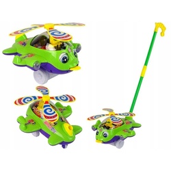 LEAN Toys Spielzeug-Flugzeug Flugzeug Plane Pusher Spielzeug Stick Propeller Sound Himmelsmaschine grün