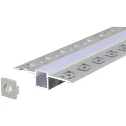 2 M Alu Profile Alu Schiene Profil mit Milchglas Abdeckung Rigips Trockenbau profil für LED-Streifen Profil T