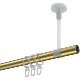 Interdeco Gardinenstange, Sonette Savio 200 cm, 1-läufig, 20 mm Ø Messing-Optik