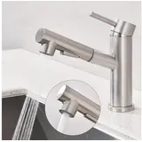 HOMELODY Waschtischarmatur Wasserhahn Ausziehbar Brause Mischbatterie Küche Spültischarmatur ausziehbarer Auslauf,mit 2 Wasserstrahlarten