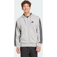 Adidas Essentials 3-Streifen French Terry Kapuzenjacke Medium Grey Heather / Black XS