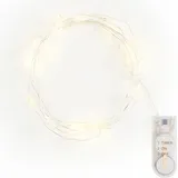 VBS Micro LED Lichterkette Schneeflocke, batteriebetrieben, mit Timer - Transparent